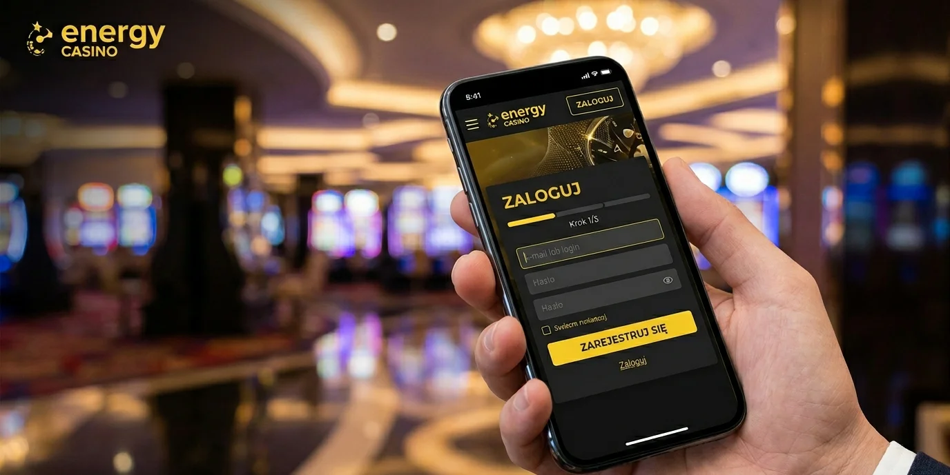 Energy Casino login na telefonie — formularz Zaloguj się z polami e-mail i hasło